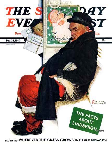 Norman Rockwell Saturday Evening Post See Santa Claus 19401228 Mad