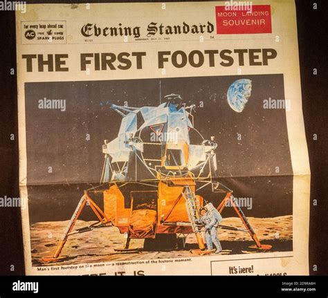 Front Page Showing The First Footstep Of Neil Armstrong Apollo 11 Moon