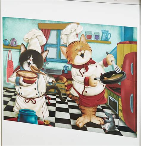 Dishwasher Magnet Cats Cooking Theme Unique Humorous Print Kitchen