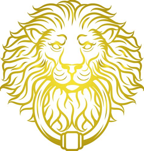 Illustration Golden Lion Head Vector Png Download 15591641 Free