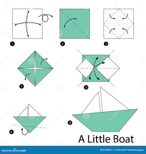 Step By Step Instructions How To Make Origami A Box Vector
