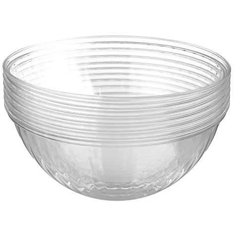 Clear Plastic Serving Bowls For Parties 48 Oz 12 Pack Round