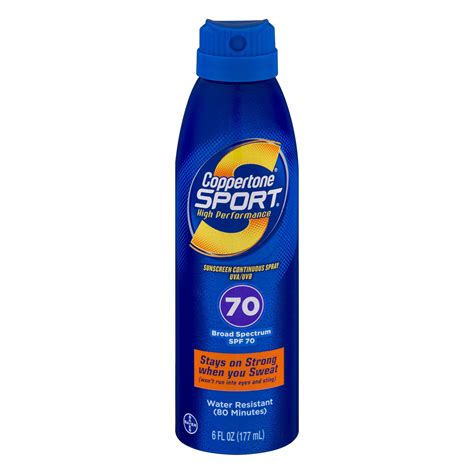 Coppertone Sport Continuous Spray Sunscreen Spf 70 6 Fl Oz