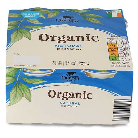 Organic Natural Irish Yogurt 4 X 125g Duneen Dairy Aldiie