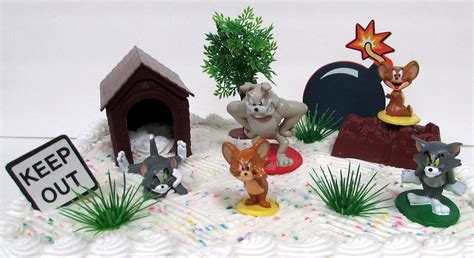 Tom And Jerry 8 Piece Cake Topper Set Featuring Tom Jerry