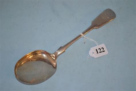 Georgian Sterling Silver Serving Spoon With Wear Flatwarecutlery And