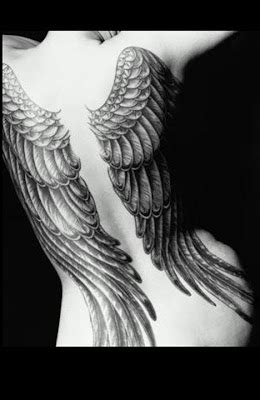 Galery Tattoos Black White Angel Wing Tattoo Design