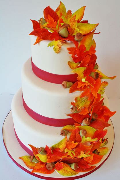 The Top 30 Ideas About Fall Wedding Cakes With Leaves Best Diet And