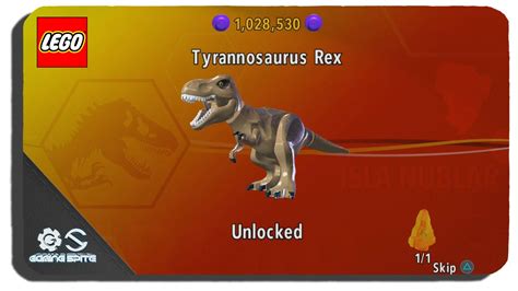 Lego Jurassic World How To Unlock Tyrannosaurus Rex Dinosaur