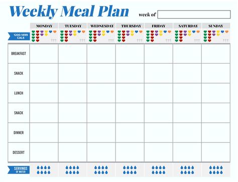 20 Best Free Printable Meal Planner Calorie Charts Pdf For Free At