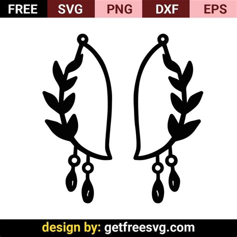 Free Leaf Earring Svg Cut File Png Dxf Eps Free Leaf Earring Svg