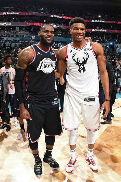 Giannis Antetokounmpo And Lebron James By Andrew D Bernstein