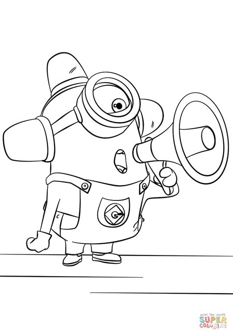 Minion Carl Coloring Page Free Printable Coloring Pages