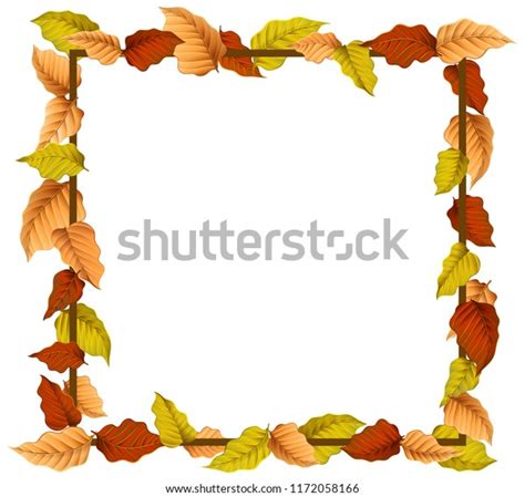 Autumn Leaf Border Illustration Stock Vector Royalty Free 1172058166