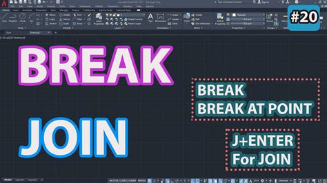 20 How To Use Break And Join Command In Autocad Beginners Course