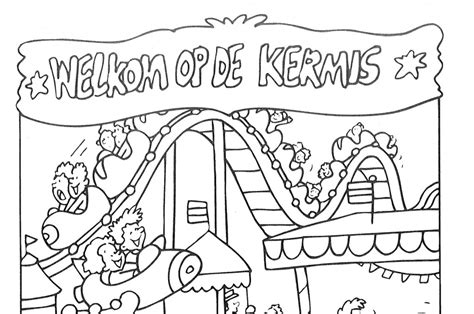 Manege Kleurplaat Kermis Parques Kleurplaten Atracciones Feria Rummelplatz Diversiones Ferias