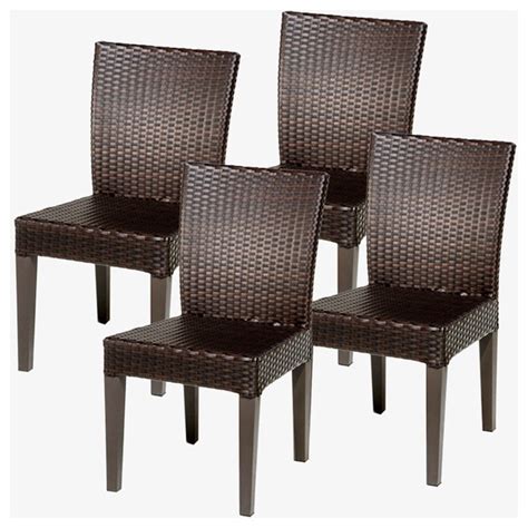 4 Pluto Saturn Armless Dining Chairs Modern Outdoor