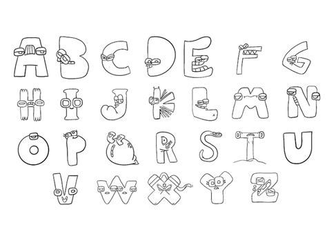 Alphabet Lore Coloring Pages Digital Download Etsy Canada Riset
