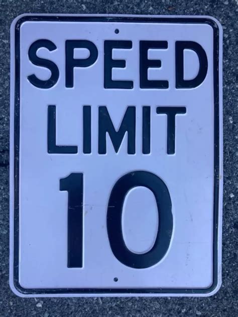 Speed Limit 10 Highway Road Traffic Sign 1950s Nos Unused Embossed