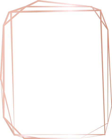 Pink Gold Geometric Frame Illustration 33850983 Png