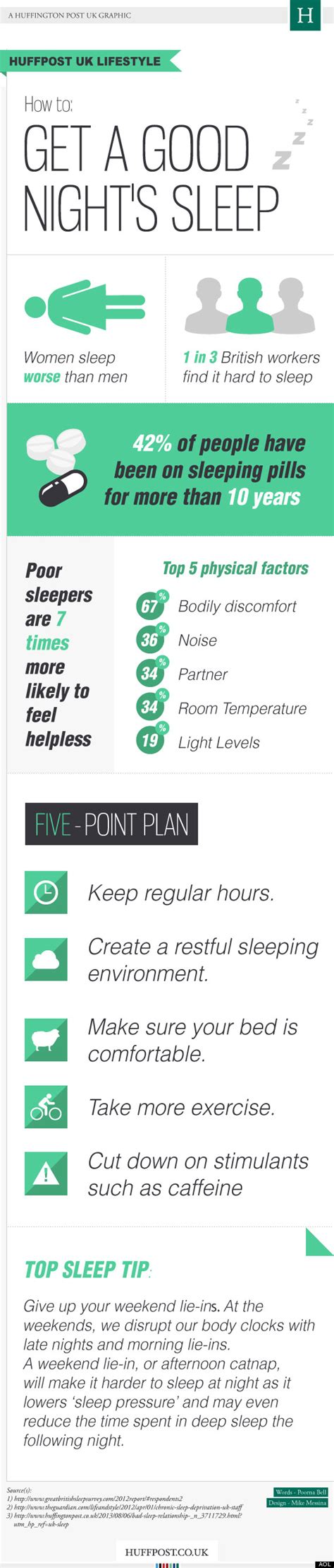 Insomnia How To Get A Good Nights Sleep Infographic