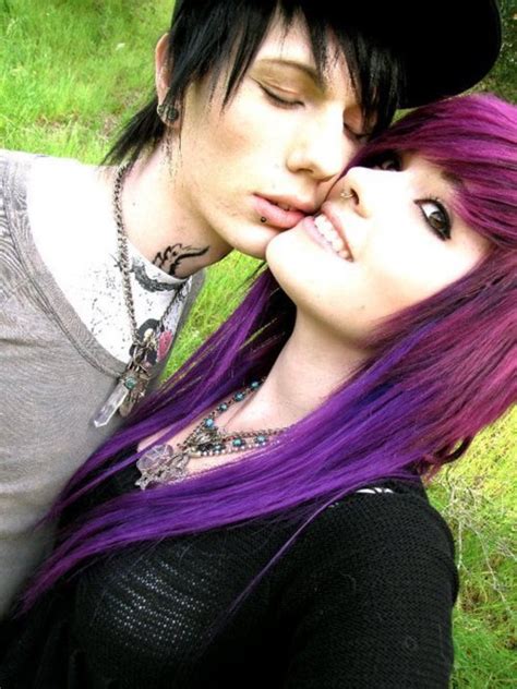 Couple Emo Love And Purple Image 261909 On