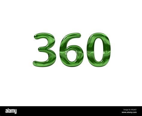 Green Number 360 Isolated White Background Stock Photo Alamy