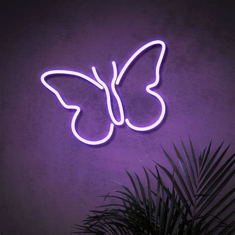 Butterfly Neon Wall Sign Butterfly Girl Room Flex Silicone