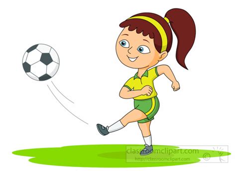 Soccer Clipart Clipart Girl Playing Soccer Kicks Ball Clipart 6212