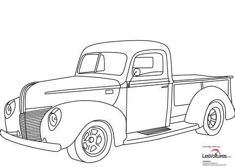 Meilleurs coloriage voiture gratuits et nouveautés 2020 : 1940-ford-pickup-coloriage-voiture | Les Voitures