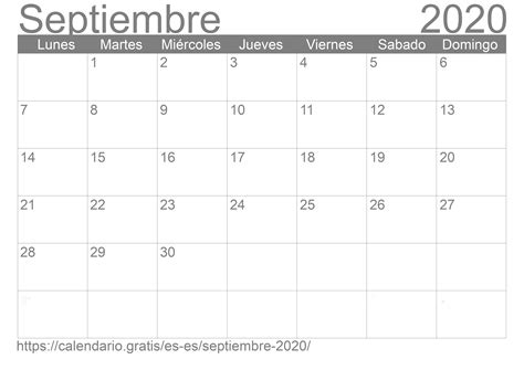 Calendario Septiembre 2020 De España En Español ☑️ Calendariogratis