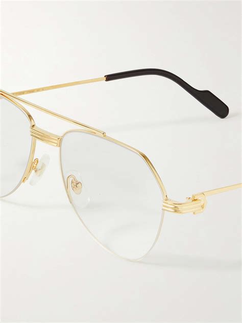 Cartier Eyewear Aviator Style Gold Tone Optical Glasses For Men Mr Porter