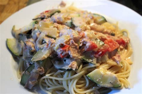 Spaghetti mit Zucchini Thunfisch Soße von supiru