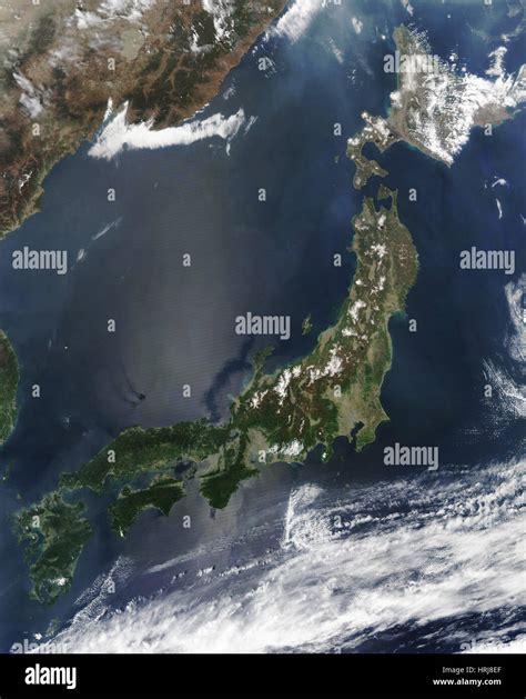 Satellite View Of Japan Stock Photo Alamy