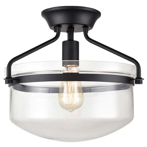 Black Modern Semi Flush Kitchen Ceiling Light Claxy