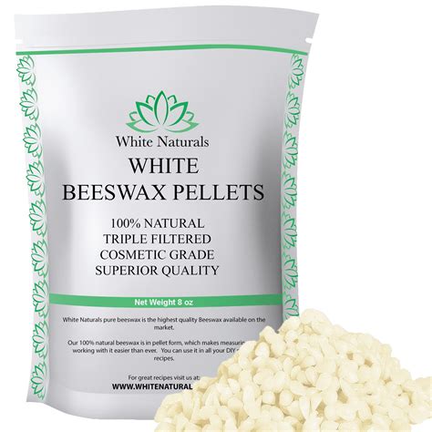 White Beeswax Pellets 8 Oz Organic Pure Natural Cosmetic Grade