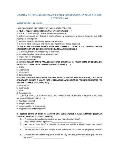 Cuaderno De Actividades Formacion Civica Y Etica Secundaria Bloque 1