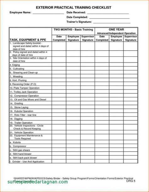 Creating an employee training plan document sample that can be distributed across the many locations and departments of your organization will help keep your team aligned and on the same page. Explore Our Sample of Safety Training Checklist Template ...