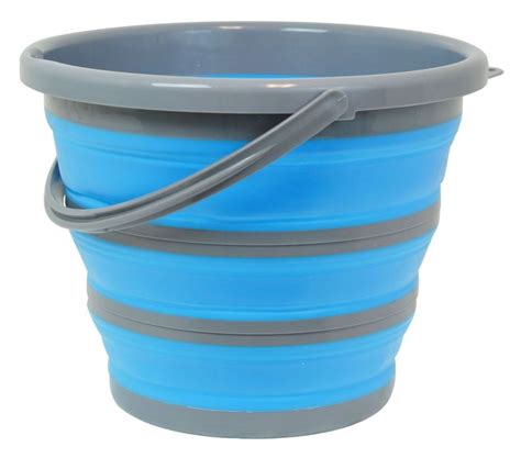 Deluxe Silicone Collapsible 265 Gallon Bucket Blue Camp Car Clean