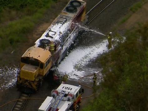 Freight Train Engine Catches Fire Near Laidley The Australian
