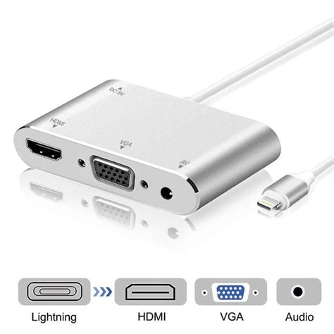 Lightning To Hdmi Hdtv Vga Audio Cable Adapter For Iphone S Plus