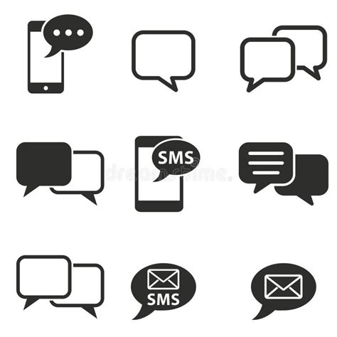 Sms Icon Set Stock Vector Illustration Of Mail Sign 83125855