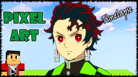 tanjiro kamado pixel art grid the only thing is that when it s made like this it s really