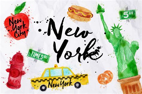 New York Symbols ~ Illustrations On Creative Market