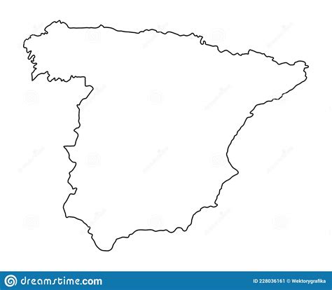 Spain Outline Flag Map Vector Illustration Of National Symbol Stock