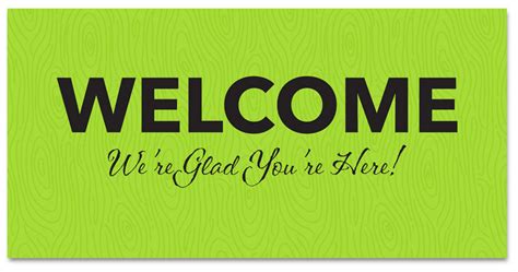 Outdoor Welcome Green Wood Church Banners Com