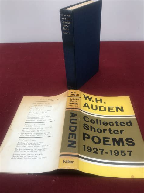 Collected Shorter Poems 1927 1957 By W H Auden Good Hardcover 1966