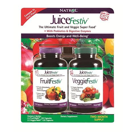 Natrol Juicefestiv Daily Fruit And Veggie Capsules With Probiotics And