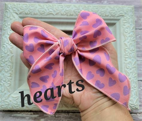 hand tied purple and pink fabric hairbows rainbow hairbow etsy