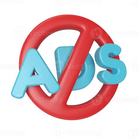 No Ads Icons 3d Illustration Icon 9636794 Png